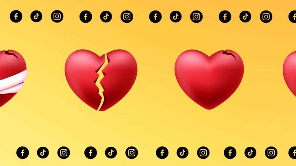 Comment les « digital natives » gèrent-ils les ruptures amoureuses ?  Coeur et logo réseaux sociaux
