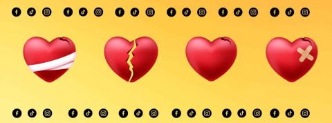 Comment les « digital natives » gèrent-ils les ruptures amoureuses ? Coeur et logo réseaux sociaux