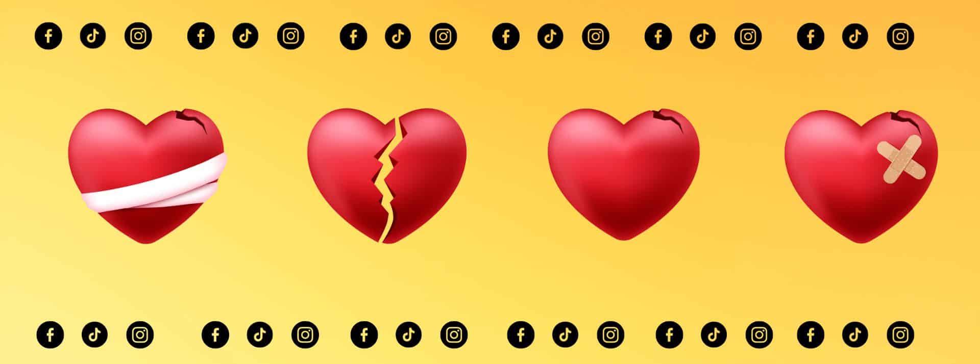 Coeur et logo réseaux sociaux
