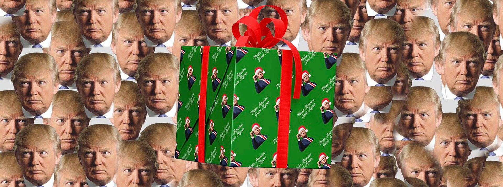 Trump vend du papier cadeau de Noel à son effigie - L'ADN Papier Cadeau à l'effigie de Donald Trump
