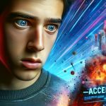 Un homme l'air lobotomisé regarde son téléphone qui explose