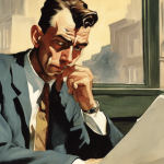 un homme regarde un journal consterné