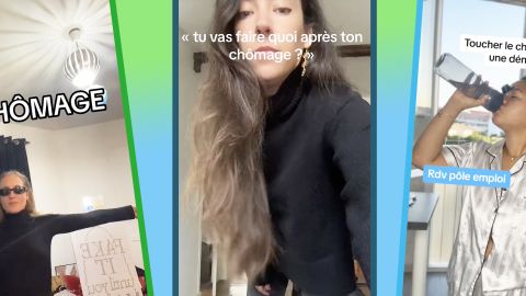 une jeune femme se met en scène dans sa vie de chomeuse.