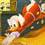 Picsou plonge dans un bain de pièces d'or