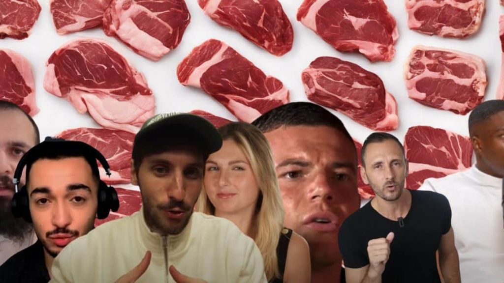 Des portraits de créateurs de contenu sur font d'une tapisserie de steacks