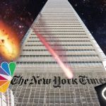 Meteores sur les buildings du NY Times, Washington Post, Vice