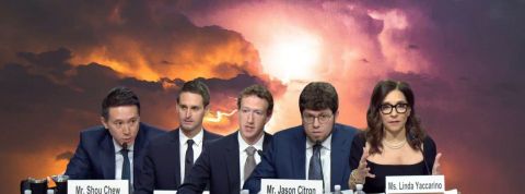 Enfants sur les réseaux : les patrons des grandes plateformes fessés en public par des sénateurs Marc Zuckerberg (Meta), Linda Yaccarino (X), Evan Spiegel, (Snapchat), Shou Zi Chew (TikTok) et Jason Citron (Discord)
