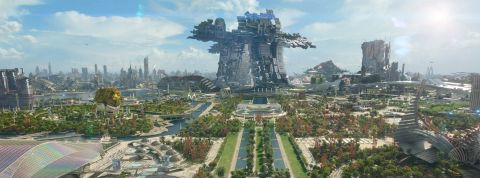 Bienvenue dans la « Ville Éternelle », une utopie flippante signée Silicon Valley Ville du futur dans - Les Gardiens de la Galaxie -