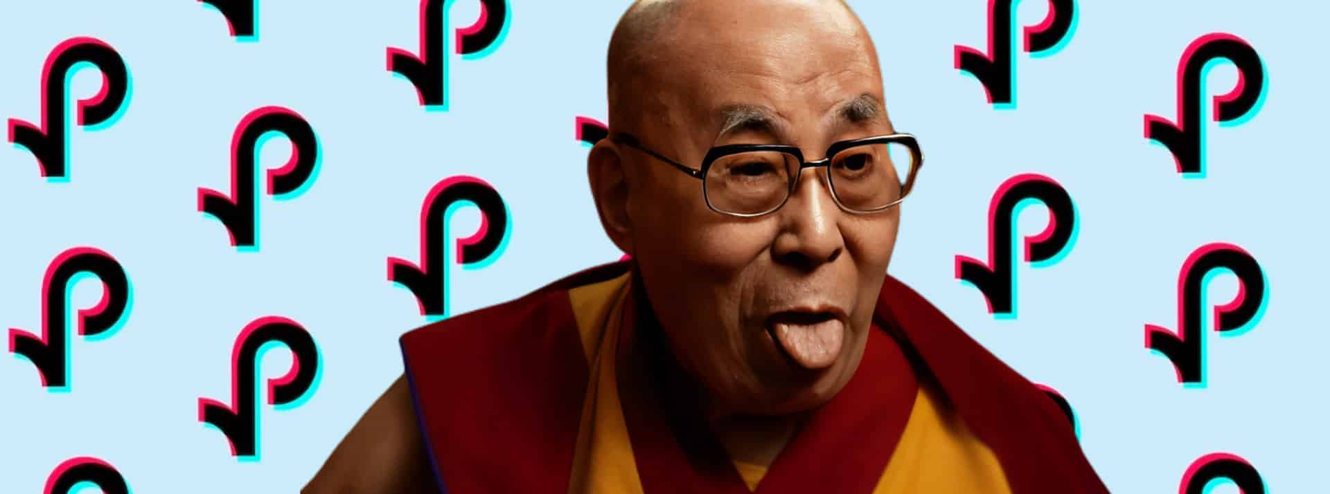 Le Dalai Lama tire la langue