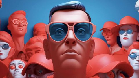 Innovations : 84 % des Français ont le sentiment qu’elles bénéficient surtout aux riches Une multitude de personnes type cartoon dont le personnage en 1er plan est très sceptique