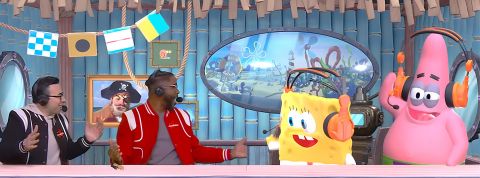 Super Bowl à Bikini Bottom, bientôt des filtres à la télé ? Les présentateurs du Super Bowl et Bob l'épongeSuper Bowl à Bikini Bottom, bientôt des filtres à la télé ?