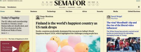 C’est la crise, mais heureusement ces nouveaux médias tirent leur épingle du jeu Capture écran du média Semafor