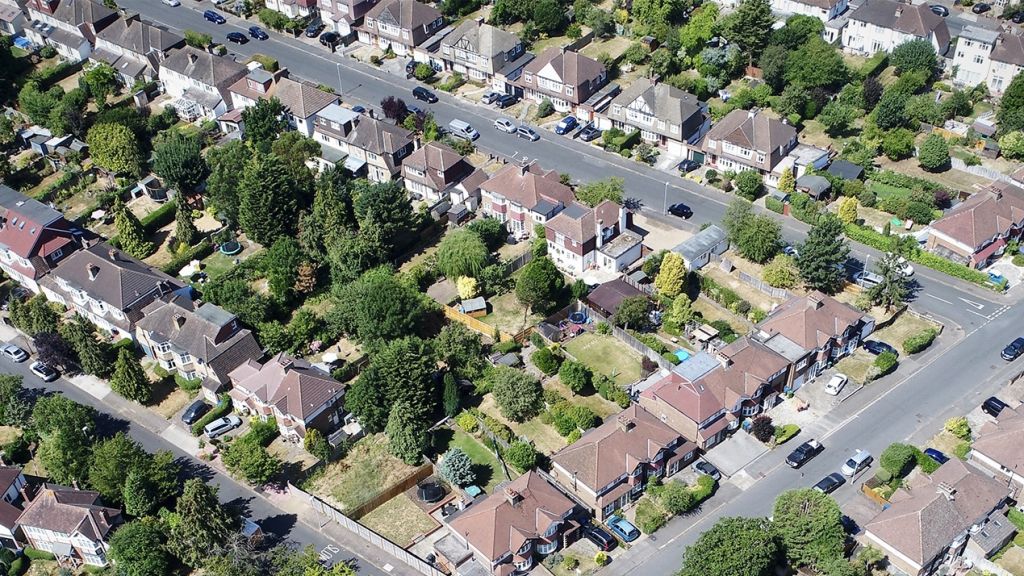 Une banlieue américaine vue du ciel