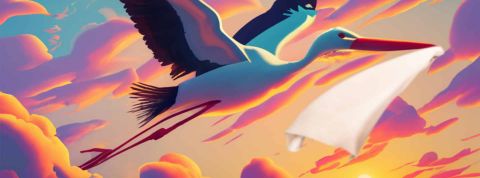 La population mondiale décline : une première depuis la Peste Noire Une cigone avec un baluchon vide dans un ciel orangé