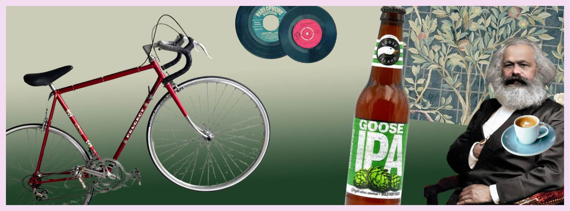 Une vélo Peugeot, une IPA et Karl Marx