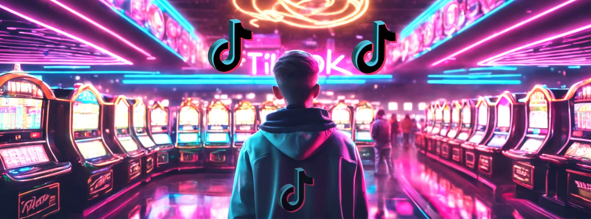 Un jeune garçon devant un casino