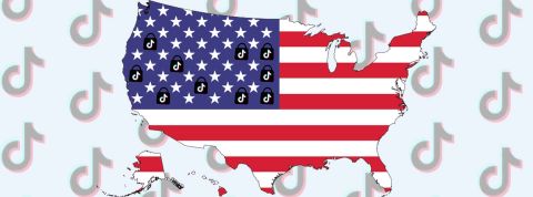 Des experts chinois enseignent aux Américains à vendre sur TikTok Un frapeix US avec des étoiles remplacées par le logo TokTok