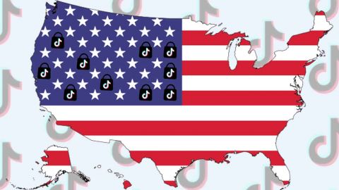 Un frapeix US avec des étoiles remplacées par le logo TokTok