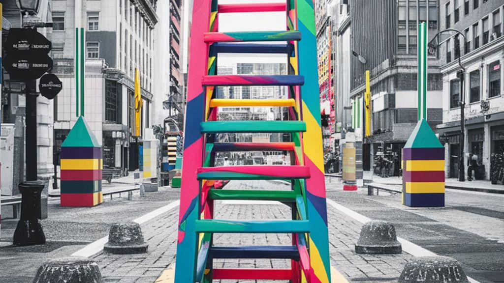 Une échelle de couleur dans une ville