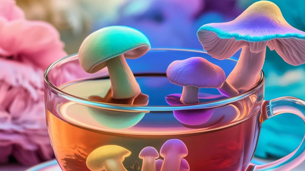 Tasses avec des champignons