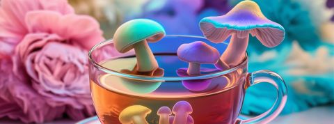 les cafés adaptogènes tiennent-ils leurs promesses ? Tasses avec des champignons