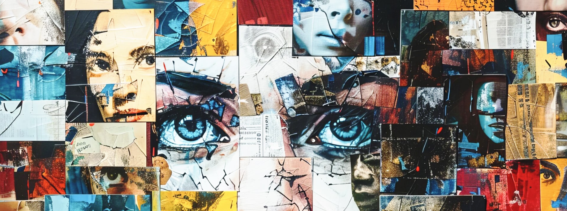 « C’est un changement culturel » : une fresque de l’IA pour former à l’intelligence artificielle - L'ADN Fresque faite de bouts de visages par IA
