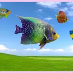 Des poissons tropicaux sur fond d'écran basique Microsoft