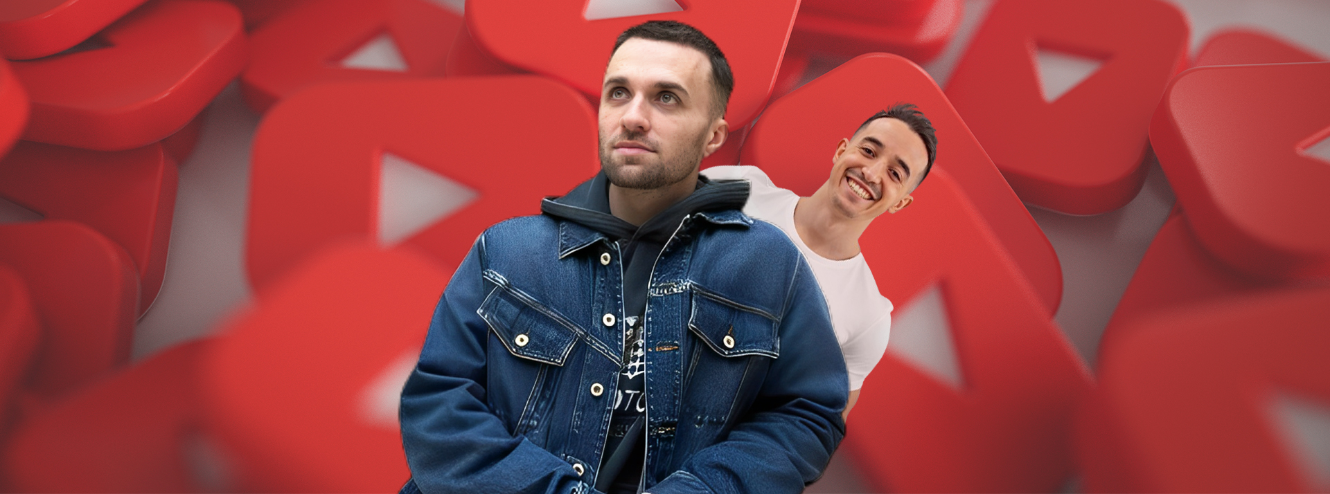 Non, Tibo InShape n’est pas le 1er youtubeur de France… Et c’est la data qui le dit - L'ADN Squeezie devant Tibo Inshape sur fond de logos YouTube
