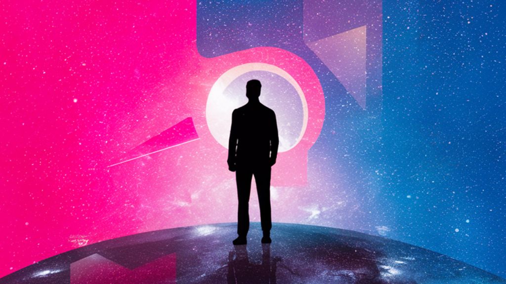 Personne devant un halo de lumière