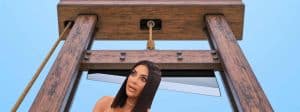 Kim Kardashian en mauvaise posture dans une guillotine