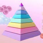 Une pyramide sur fond rose