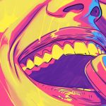 Illustration par IA d'une voix souriante proche d'un micro de téléphone