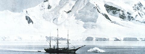 Connaître l'Antarctique d'hier pour mieux comprendre le climat d'aujourd'hui Le navire scientifique belge La Belgica à l'ancre devant le mont Wilson, en Antarctique, vers 1897