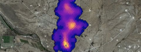 Les satellites sont formels, les émissions de méthane sont sous-estimées Image satellite avec émission de méthane