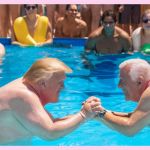 Joe Biden et Donald Trump dans une piscine