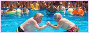 Joe Biden et Donald Trump dans une piscine