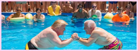 Le dernier été avant la fin du monde Joe Biden et Donald Trump dans une piscine