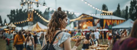 fille dans un festival en extérieur en journée