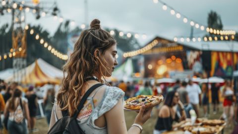 fille dans un festival en extérieur en journée