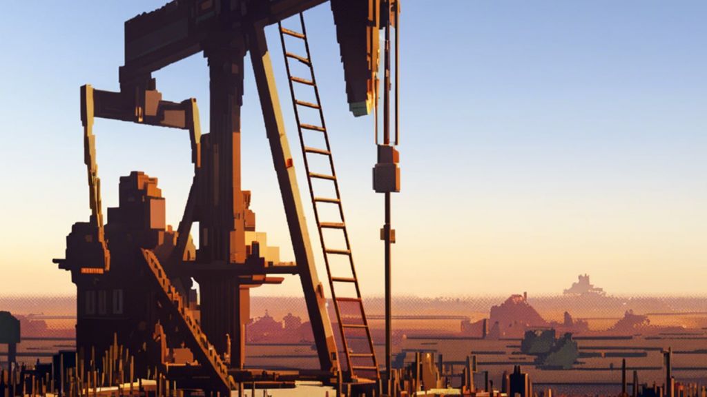 Une pompe à pétrole pixellisée comme dans un jeu vidéo