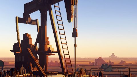 Une pompe à pétrole pixellisée comme dans un jeu vidéo