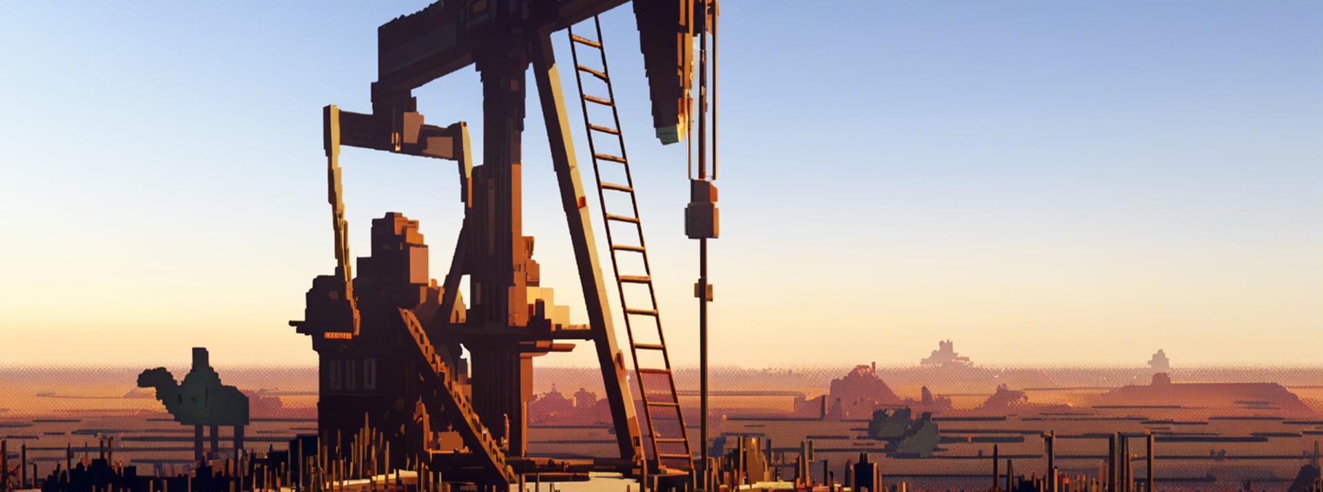 Un jeu vidéo pour le climat : cet influenceur a eu une idée de génie - L'ADN Une pompe à pétrole pixellisée comme dans un jeu vidéo