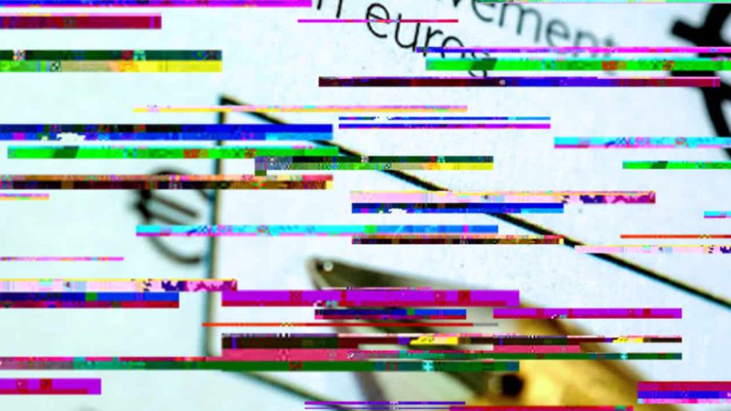 Un gros balnc de chèque avec des glitches