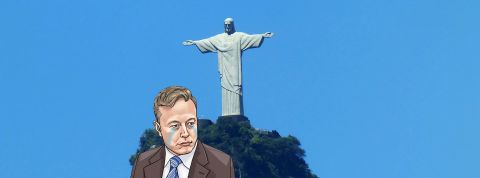 Guerre contre la désinformation : la justice brésilienne ordonne le blocage de X dans tout le pays Elon Musk en pleurs avec le Corcovado en fond