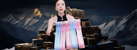 En Chine, le live shopping explose... le nombre de fraudes en ligne Zheng Xiangxiang pr - sentant des cintres en plastique rose et bleu
