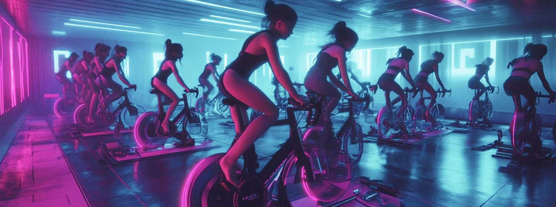 des femmes qui font du vélo d'interieur