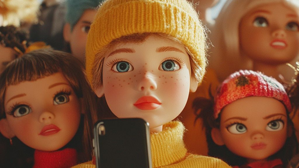 Des poupées et leurs smartphones