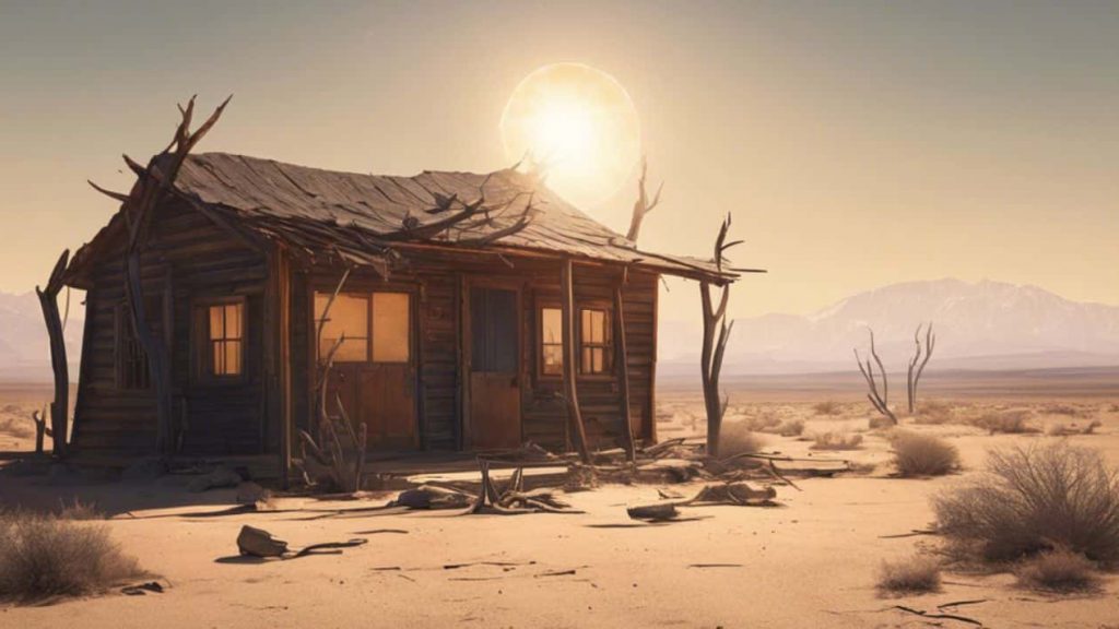 une cabane dans le desert