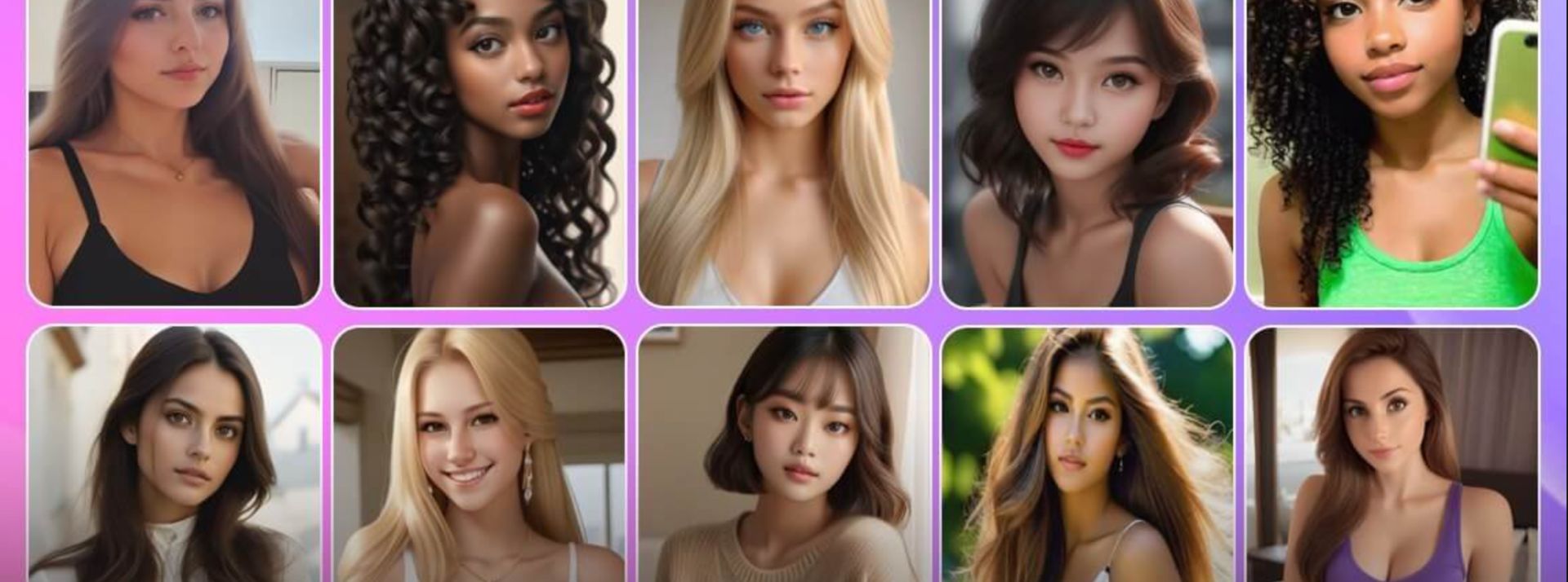 une série de filles générées par IA