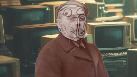 Les trolls des forums, partie 3 : le néo-naturalisme littéraire des Zola du web une image de zola mixé avec une tête de troll sur un fond d'écrans